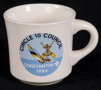 Boy Scouts Circle 10 Council Camp Constantin Coffee Mug Vtg